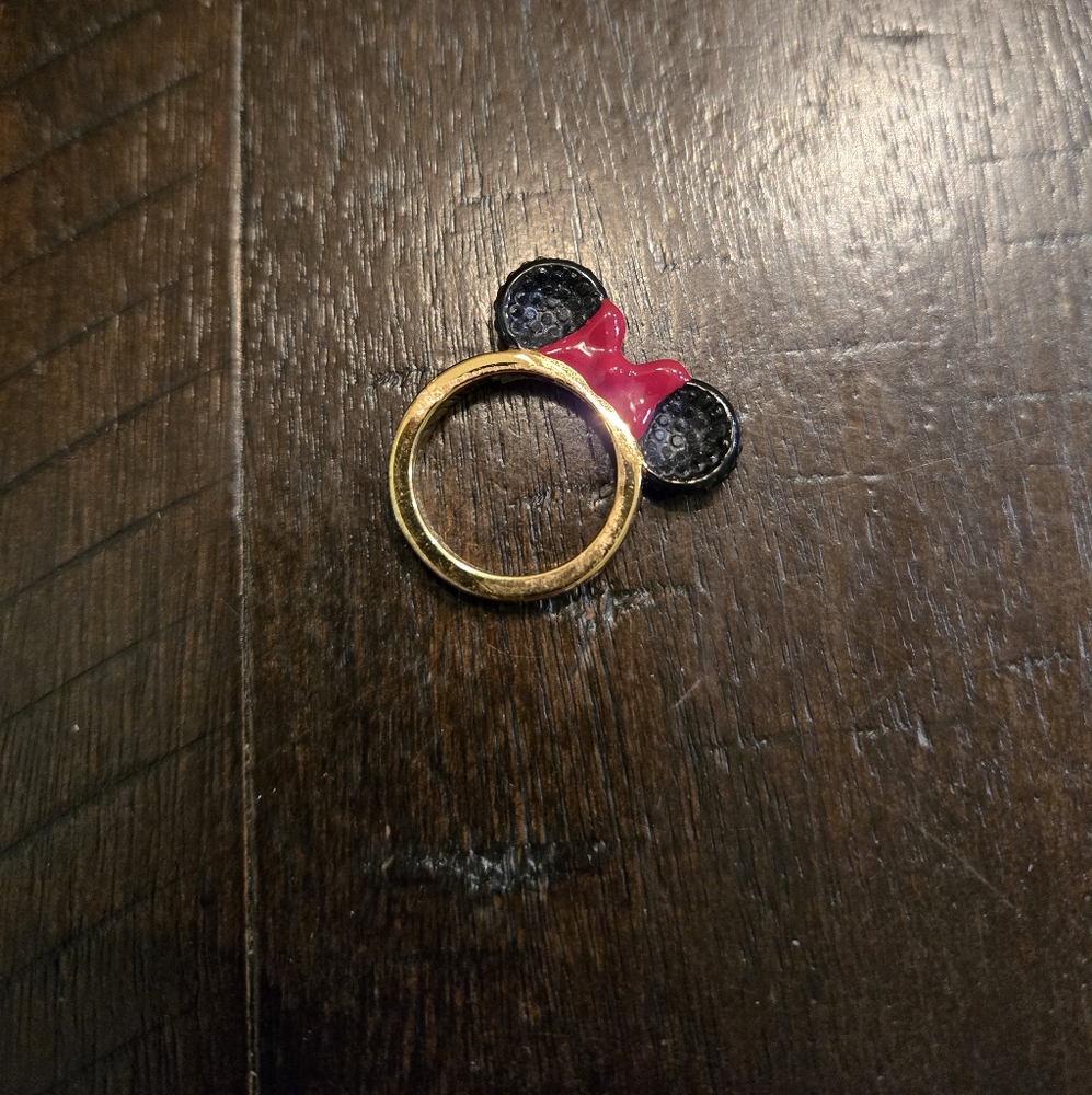 Kate Spade Minnie Mouse Ring with Black Ears and Red Bow Sz 6